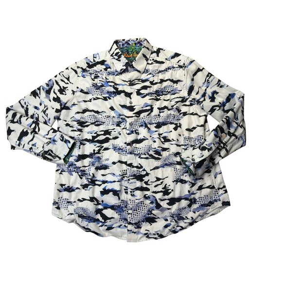 Robert Graham Mens Long Sleeve Button-Up Shirt 2XL Multicolor Abstract Pattern - Picture 1 of 9
